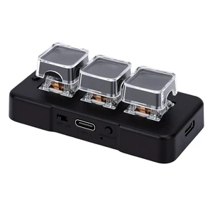 3-Key Macro Keypad, Bluetooth Wired, Mechanical Switch (Black) 3-Key Macro Keypad, Bluetooth Wired, Mechanical Switch (Black)