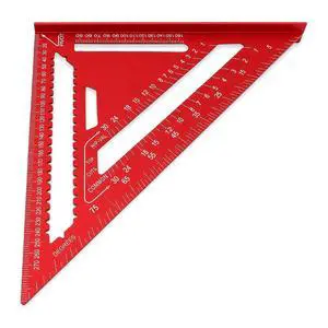 Rafter Square, Aluminum 12 Inch Triangle Measuring Tool, Multifunction Protractor for Woodworking, Lightweight and Ergonomic Design Rafter Square, Aluminum 12 Inch Triangle Measuring Tool, Multifunction Protractor for Woodworking, Lightweight and Ergonomic Design
