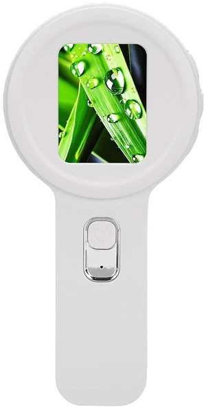 Portable Digital Magnifying Glass, 200X Magnification, Handheld Microscope with Dual LED Light, for Kids Detailed Inspection Viewing (White) Portable Digital Magnifying Glass, 200X Magnification, Handheld Microscope with Dual LED Light, for Kids Detailed Inspection Viewing (White)