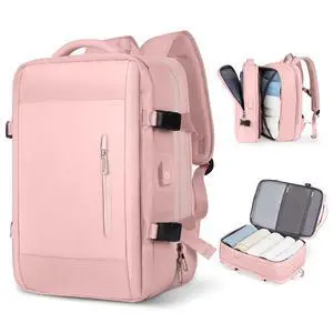 Travel Laptop Backpack, 40L Large Sturdy Travel, for Men Women Business Casual, Weekender, College & Hiking (Pink) Travel Laptop Backpack, 40L Large Sturdy Travel, for Men Women Business Casual, Weekender, College & Hiking (Pink)