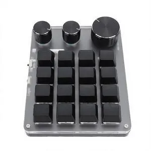 16 Key Mechanical Keypad with 3 Knobs & BT/2.4G Wired 3 Modes, Programmable Macro Pad, Red Switch & Aluminum Alloy Knobs (Black) 16 Key Mechanical Keypad with 3 Knobs & BT/2.4G Wired 3 Modes, Programmable Macro Pad, Red Switch & Aluminum Alloy Knobs (Black)