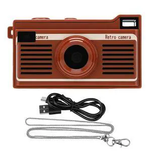 Keychain Camera, Retro Digital Camera, 2K Video, 12MP (Brown) Keychain Camera, Retro Digital Camera, 2K Video, 12MP (Brown)