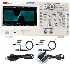 UNI-T UPO2202 Digital Phosphoroscilloscope with 2 Channels (Analog), 2GSa/s, 200MHz, 56Mpts UNI-T UPO2202 Digital Phosphoroscilloscope with 2 Channels (Analog), 2GSa/s, 200MHz, 56Mpts