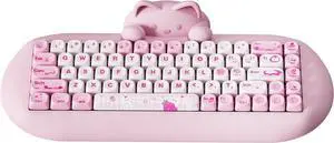 YUNZII C68 Silicone Cute Cat Mechanical Keyboard (Pink, Milk Switch) YUNZII C68 Silicone Cute Cat Mechanical Keyboard (Pink, Milk Switch)