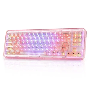 YUNZII X71 68% Wireless RGB Mechanical Keyboard (Pink,Crystal Ice Switch) YUNZII X71 68% Wireless RGB Mechanical Keyboard (Pink,Crystal Ice Switch)