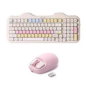 YUNZII C98 Wireless Mechanical Keyboard(Beige, Candy Linear Switch), YUNZll C1 Silicone Wireless Mouse(Pink) YUNZII C98 Wireless Mechanical Keyboard(Beige, Candy Linear Switch), YUNZll C1 Silicone Wireless Mouse(Pink)