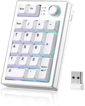 AL21 Aluminum Wireless Number Pad (Silver, Cocoa Cream V2 Switch) AL21 Aluminum Wireless Number Pad (Silver, Cocoa Cream V2 Switch)