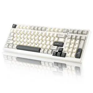 YZ98 Gasket Mechanical Keyboard,99 Key Hot Swappable BT5.0/2.4G/USB-C Wireless NKRO 98% 1800 Layout with RGB LED Backlit for Linux/Win/Mac(Milk Switch, White) YZ98 Gasket Mechanical Keyboard,99 Key Hot Swappable BT5.0/2.4G/USB-C Wireless NKRO 98% 1800 Layout with RGB LED Backlit for Linux/Win/Mac(Milk Switch, White)