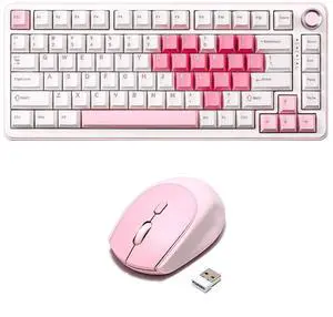 B75 PRO Wireless Mechanical Keyboard(White, Cocoa Cream V2 Switch) C2 Wireless Mouse(Pink) B75 PRO Wireless Mechanical Keyboard(White, Cocoa Cream V2 Switch) C2 Wireless Mouse(Pink)