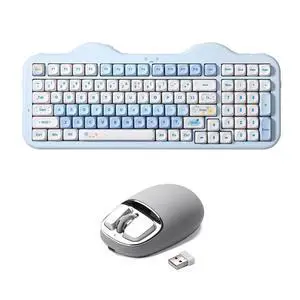 YUNZII C98 Wireless Mechanical Keyboard (Blue, Milk V2 Linear Switch), YUNZll C1 Silicone Wireless Mouse (Gray Silver) YUNZII C98 Wireless Mechanical Keyboard (Blue, Milk V2 Linear Switch), YUNZll C1 Silicone Wireless Mouse (Gray Silver)