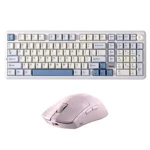 YUNZII B98 PRO Wireless Mechanical Keyboard (Blue, Milk Switch), M2 Dual 8K Wireless Gaming Mouse (Pink) YUNZII B98 PRO Wireless Mechanical Keyboard (Blue, Milk Switch), M2 Dual 8K Wireless Gaming Mouse (Pink)