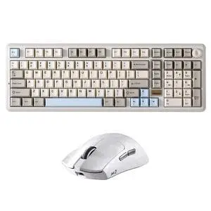 YUNZII B98 PRO Wireless Mechanical Keyboard (Beige, Milk Switch), M2 Dual 8K Wireless Gaming Mouse (White) YUNZII B98 PRO Wireless Mechanical Keyboard (Beige, Milk Switch), M2 Dual 8K Wireless Gaming Mouse (White)
