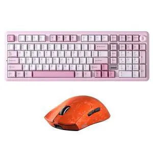 YUNZII B98 PRO Wireless Mechanical Keyboard (Pink, Candy Switch), M2 Dual 8K Wireless Gaming Mouse (Orange) YUNZII B98 PRO Wireless Mechanical Keyboard (Pink, Candy Switch), M2 Dual 8K Wireless Gaming Mouse (Orange)