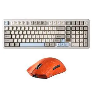 YUNZII B98 PRO Wireless Mechanical Keyboard (Beige, Milk Switch), M2 Dual 8K Wireless Gaming Mouse (Orange) YUNZII B98 PRO Wireless Mechanical Keyboard (Beige, Milk Switch), M2 Dual 8K Wireless Gaming Mouse (Orange)
