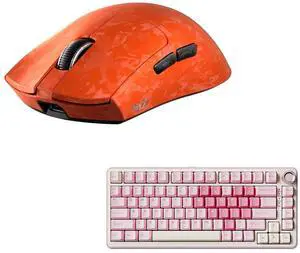 YUNZII M2 Dual 8K Wireless Gaming Mouse (Orange), B75 PRO Wireless Mechanical Keyboard (Pink, Cocoa Cream V2) YUNZII M2 Dual 8K Wireless Gaming Mouse (Orange), B75 PRO Wireless Mechanical Keyboard (Pink, Cocoa Cream V2)