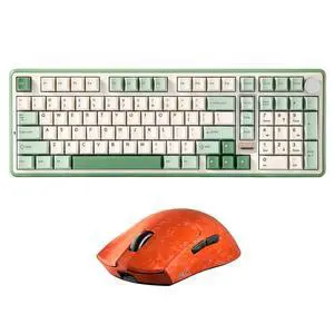 YUNZII B98 PRO Wireless Mechanical Keyboard (Matcha Green, Milk Switch), M2 Dual 8K Wireless Gaming Mouse (Orange) YUNZII B98 PRO Wireless Mechanical Keyboard (Matcha Green, Milk Switch), M2 Dual 8K Wireless Gaming Mouse (Orange)