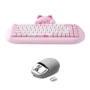 C68 Wireless Mechanical Keyboard(Pink, Cocoa Cream V2 Switch), YUNZll C1 Wireless Mouse(Gray Silver) C68 Wireless Mechanical Keyboard(Pink, Cocoa Cream V2 Switch), YUNZll C1 Wireless Mouse(Gray Silver)