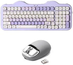 C98 Wireless Mechanical Keyboard (Purple, Milk V2 Linear Switch), YUNZll C1 Silicone Wireless Mouse (Gray Silver) C98 Wireless Mechanical Keyboard (Purple, Milk V2 Linear Switch), YUNZll C1 Silicone Wireless Mouse (Gray Silver)