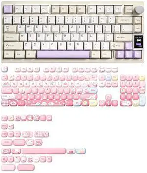 AL80 Wireless Mechanical Keyboard(Beige, Gateron Zero Switch), MOG Dye Sub PBT Keycaps(Pink Ice Cream) AL80 Wireless Mechanical Keyboard(Beige, Gateron Zero Switch), MOG Dye Sub PBT Keycaps(Pink Ice Cream)