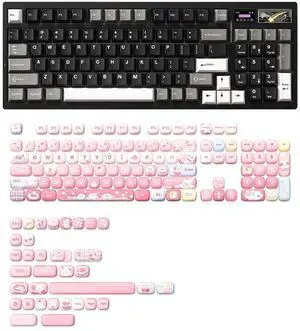 IF99 Wireless Mechanical Gaming Keyboard(Black, Cocoa Cream V2 Switch), MOG Dye Sub PBT Keycaps(Pink Ice Cream) IF99 Wireless Mechanical Gaming Keyboard(Black, Cocoa Cream V2 Switch), MOG Dye Sub PBT Keycaps(Pink Ice Cream)