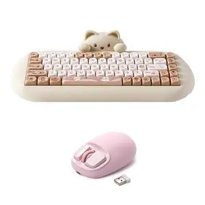 C68 Wireless Mechanical Keyboard (Brown, Milk Switch), YUNZll C1 Silicone Wireless Mouse(Pink) C68 Wireless Mechanical Keyboard (Brown, Milk Switch), YUNZll C1 Silicone Wireless Mouse(Pink)