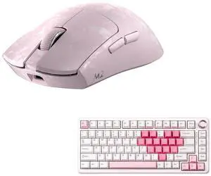 YUNZII M2 Dual 8K Wireless Gaming Mouse (Pink) B75 PRO Wireless Mechanical Keyboard (White Heart,Cocoa V2) YUNZII M2 Dual 8K Wireless Gaming Mouse (Pink) B75 PRO Wireless Mechanical Keyboard (White Heart,Cocoa V2)