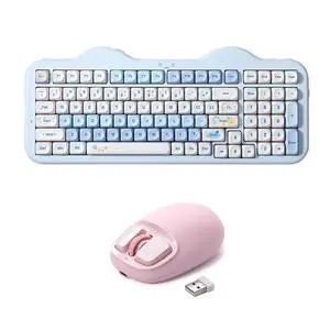 C98 Wireless Mechanical Keyboard (Blue, Milk V2 Linear Switch), YUNZll C1 Silicone Wireless Mouse(Pink) C98 Wireless Mechanical Keyboard (Blue, Milk V2 Linear Switch), YUNZll C1 Silicone Wireless Mouse(Pink)