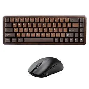WOOD68 Wireless Mechanical Keyboard (Wood, Candy Switch), YUNZll M1 Wireless Mouse (Black) WOOD68 Wireless Mechanical Keyboard (Wood, Candy Switch), YUNZll M1 Wireless Mouse (Black)