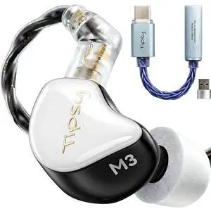 Tipsy M3 IEM + USBC DualDAC Adapter Bundle PlugandPlay HiFi, 1DD+2BA Clarity + Powerful Bass Tipsy M3 IEM + USBC DualDAC Adapter Bundle PlugandPlay HiFi, 1DD+2BA Clarity + Powerful Bass
