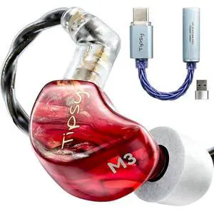 Tipsy M3 IEM + USBC DualDAC Adapter Bundle PlugandPlay HiFi, 1DD+2BA Clarity + Powerful Bass Tipsy M3 IEM + USBC DualDAC Adapter Bundle PlugandPlay HiFi, 1DD+2BA Clarity + Powerful Bass