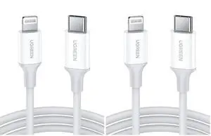 UGREEN USB C to Lightning Cable- 3FT MFi Certified PD Fast Charging Lightning Cord Compatible with iPhone 16/15/14/14 Pro/13/13 Pro/12/12 Pro/11, MacBook, iPad, AirPods Pro (Pack of 2) UGREEN USB C to Lightning Cable- 3FT MFi Certified PD Fast Charging Lightning Cord Compatible with iPhone 16/15/14/14 Pro/13/13 Pro/12/12 Pro/11, MacBook, iPad, AirPods Pro (Pack of 2)