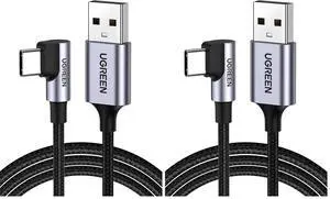 UGREEN Right Angle USB to USB C Cable, Fast Charging Cable, 3.3ft (Pack of 2) UGREEN Right Angle USB to USB C Cable, Fast Charging Cable, 3.3ft (Pack of 2)