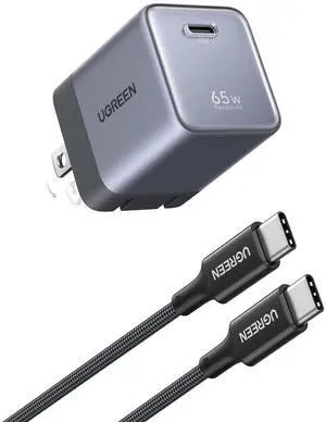 UGREEN Nexode Air 65W USB C GaN Charger Block with 3.3ft Cable, Black UGREEN Nexode Air 65W USB C GaN Charger Block with 3.3ft Cable, Black