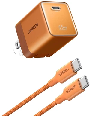 UGREEN Nexode Air 65W USB C GaN Charger Block with 3.3ft Cable, Orange UGREEN Nexode Air 65W USB C GaN Charger Block with 3.3ft Cable, Orange