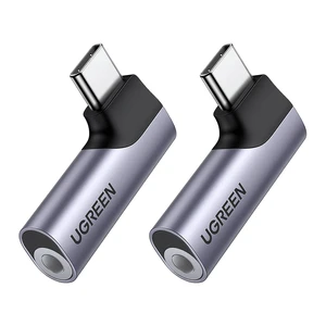 UGREEN 90 Degree USB C to 3.5mm Audio Adapter Headphone Dongle Gray 2 Pack UGREEN 90 Degree USB C to 3.5mm Audio Adapter Headphone Dongle Gray 2 Pack