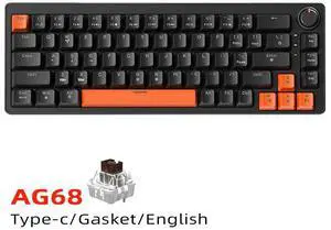 AG68 Wired RGB Mechanical Keyboard with Gasket Structure, Hot-swappable Blue and Red Axes, Gaming and eSports Quiet Small Keyboard 68-key black - tea-colored axis AG68 Wired RGB Mechanical Keyboard with Gasket Structure, Hot-swappable Blue and Red Axes, Gaming and eSports Quiet Small Keyboard 68-key black - tea-colored axis