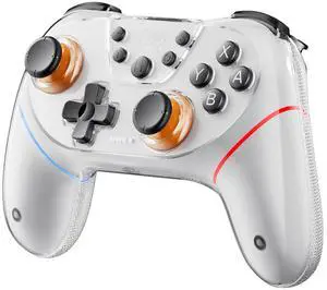 Switch wireless controller - PC Bluetooth universal game controller - double-sided cover - dual Hall effect - RGB light white Switch wireless controller - PC Bluetooth universal game controller - double-sided cover - dual Hall effect - RGB light white