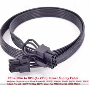 PCIe 6Pin to 8Pin GPU Cable 60CM for CoolerMaster Silent Pro Gold 1200W 900W 800W 700W M2 1500W 1000W 850W M1000 M850 M700 M600 PCIe 6Pin to 8Pin GPU Cable 60CM for CoolerMaster Silent Pro Gold 1200W 900W 800W 700W M2 1500W 1000W 850W M1000 M850 M700 M600