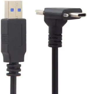 Down Up Angled USB 3.1 Type-C Dual Screw Locking to Standard USB3.0 Data Cable 90 Degree for Camera Down Up Angled USB 3.1 Type-C Dual Screw Locking to Standard USB3.0 Data Cable 90 Degree for Camera