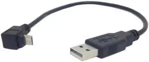 Up Angled 90 Degree Micro USB Male to USB Data Cable U2-204-0.3M Up Angled 90 Degree Micro USB Male to USB Data Cable U2-204-0.3M