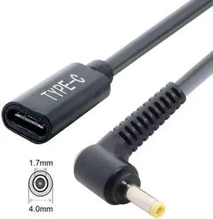 Type C USB-C Female Input to 4.0*1.7mm Cable UC-109-4017MM Type C USB-C Female Input to 4.0*1.7mm Cable UC-109-4017MM