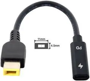 Type C USB-C Female Input to Rectangle 11.0*4.5mm Plug Cable UC-109-1145MM Type C USB-C Female Input to Rectangle 11.0*4.5mm Plug Cable UC-109-1145MM