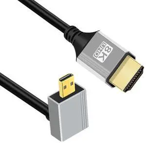 90 Degree Down Angled Micro HDMI 2.1 Ultra Thin HDTV Cable 8K 4K Hyper Super Flexible Slim Cord Type-A to Type-D for Camera HDTV 90 Degree Down Angled Micro HDMI 2.1 Ultra Thin HDTV Cable 8K 4K Hyper Super Flexible Slim Cord Type-A to Type-D for Camera HDTV