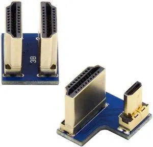 2pcs/set HDMI to Micro HDMI Type A to Type-D Male Connector Socket for Raspberry PI 3B/3B+/4B Opposite U Shape Back Angled 2pcs/set HDMI to Micro HDMI Type A to Type-D Male Connector Socket for Raspberry PI 3B/3B+/4B Opposite U Shape Back Angled