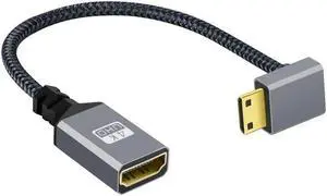 4K Type-C MINI HDMI 1.4 Male 90 Degree Down Angled to HDMI Female Extension Cable for DV MP4 Camera DC Laptop 4K Type-C MINI HDMI 1.4 Male 90 Degree Down Angled to HDMI Female Extension Cable for DV MP4 Camera DC Laptop