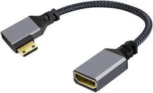 4K Type-C MINI HDMI 1.4 Male 90 Degree Up Angled to HDMI Female Extension Cable for DV MP4 Camera DC Laptop 4K Type-C MINI HDMI 1.4 Male 90 Degree Up Angled to HDMI Female Extension Cable for DV MP4 Camera DC Laptop