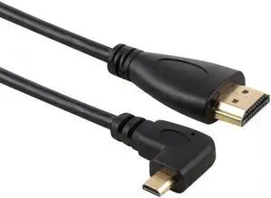 Left Angled 90 Degree Micro HDMI to HDMI Male HDTV Cable for Cell Phone & Tablet & Camera Left Angled 90 Degree Micro HDMI to HDMI Male HDTV Cable for Cell Phone & Tablet & Camera