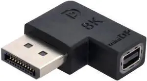 Angled DisplayPort 1.4 Male to Mini DP Female 8K 60hz Adapter Ultra-HD UHD 4K 144hz 7680*4320 for Video PC Laptop Monitor Angled DisplayPort 1.4 Male to Mini DP Female 8K 60hz Adapter Ultra-HD UHD 4K 144hz 7680*4320 for Video PC Laptop Monitor