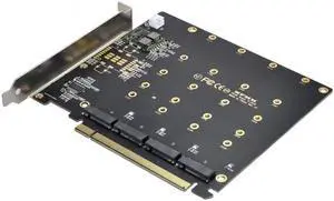 4X NVME M.2 AHCI to PCI-E Express 3.0 Gen3 X16 Raid Card with Fan VROC Raid0 Hyper Adapter 4X NVME M.2 AHCI to PCI-E Express 3.0 Gen3 X16 Raid Card with Fan VROC Raid0 Hyper Adapter