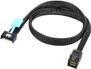 Gen5 MCIO Slimline SFF-8654 4i to HD SFF-8643 Server Data Cable 12Gbps High Speed 85 Ohm Black Flat Connector (0.5M) Gen5 MCIO Slimline SFF-8654 4i to HD SFF-8643 Server Data Cable 12Gbps High Speed 85 Ohm Black Flat Connector (0.5M)